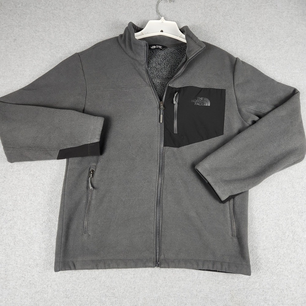 The North Face Jacket Mens Medium Gray Fleece Lined Chimborazo Full Zip Outdoor